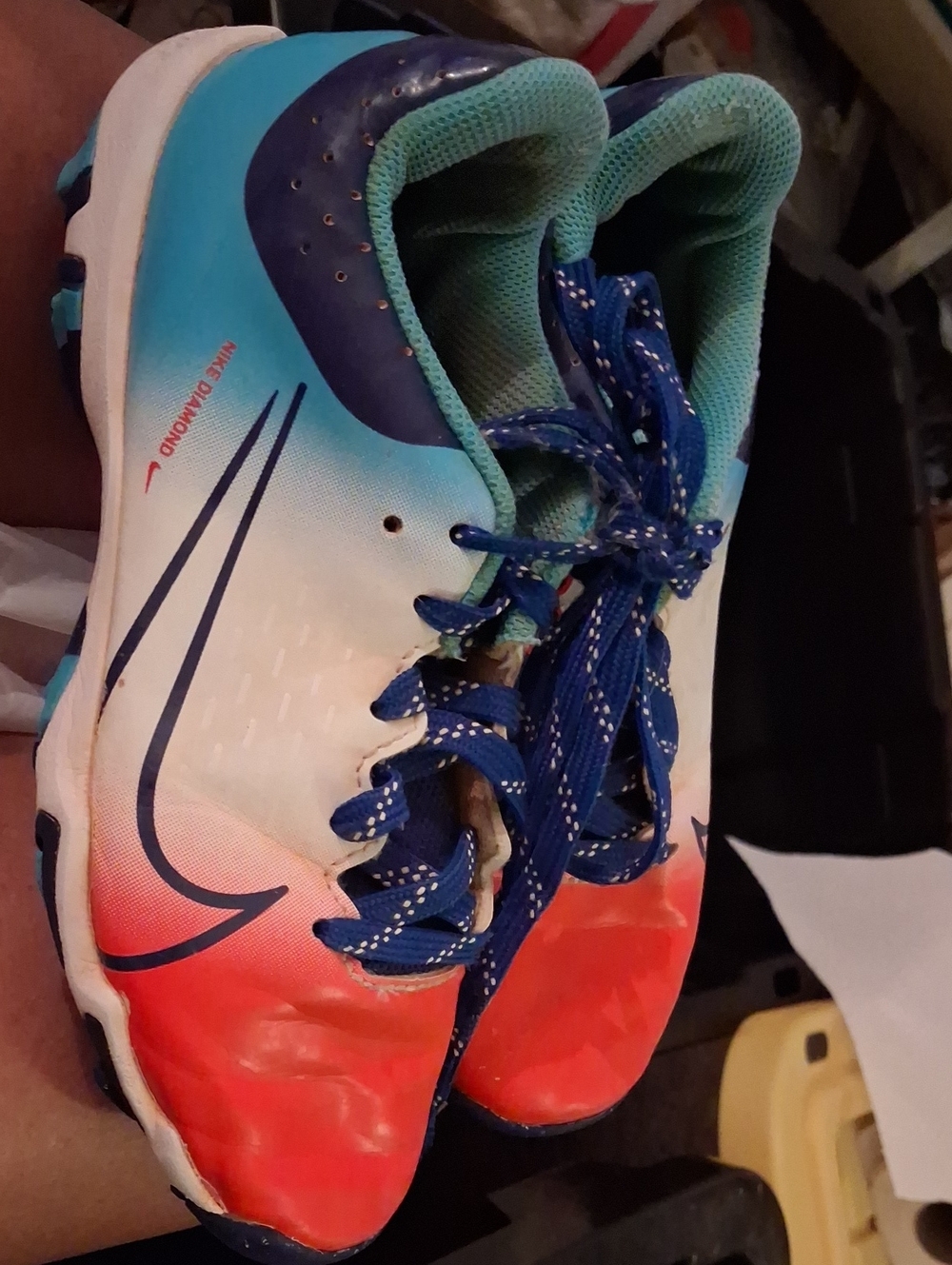 Nike Diamond Kids 4y Blue, Red & White Fastflex.